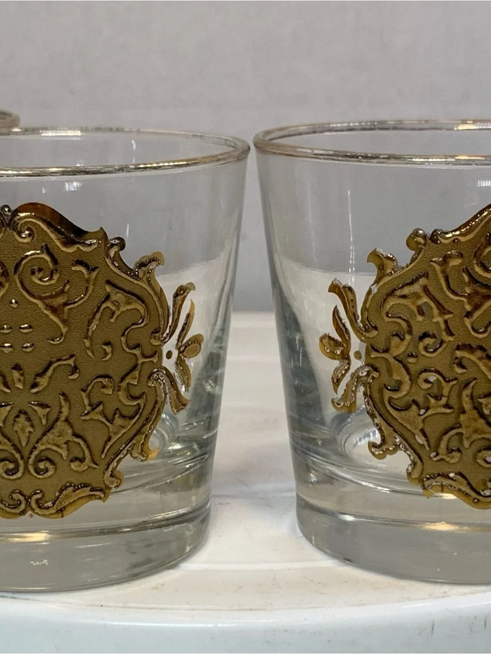 Vintage Libby’s “Opera” Gold Cocktail Glasses Set of 4.                3612